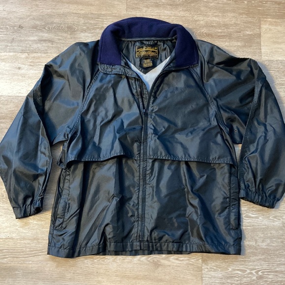 Eddie Bauer Windbreaker Men's Size L polyester navy blue type Vintage Second Hand